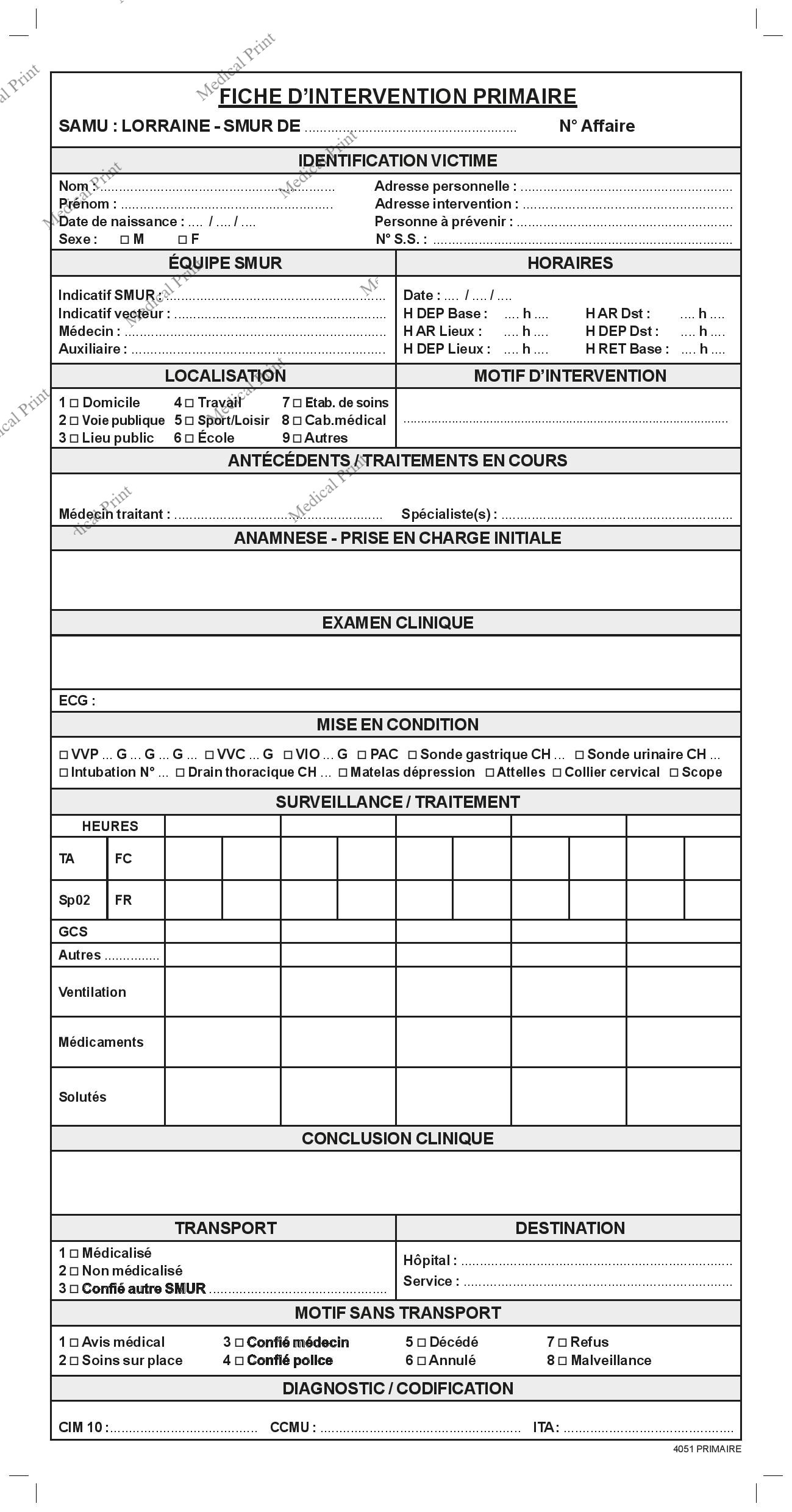 liasse intervention primaire